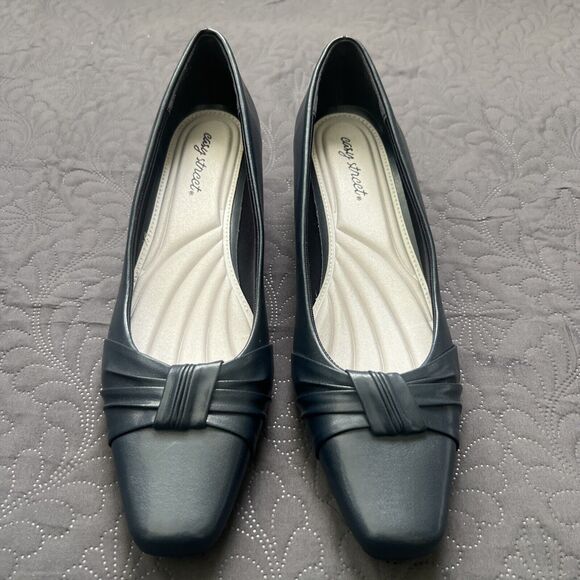 Easy Street Waive Square Toe Pump SZ 12M Kitten Block Heel KWOB Preppy Chic Cute - Picture 2 of 13